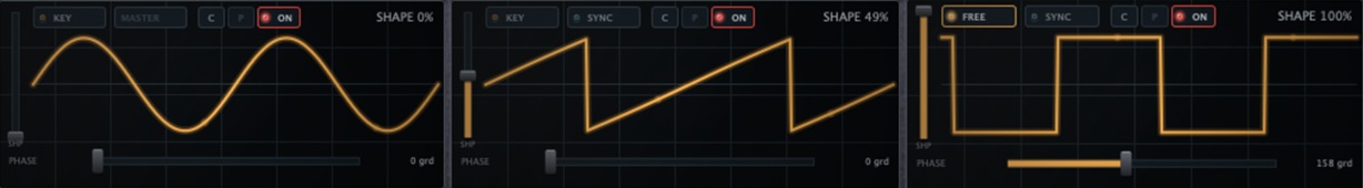 Three WAVEMASTER oscillator sections
